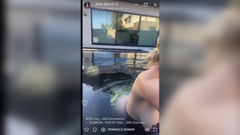 Julia Bruch With Burch Twins Topless In Pool Livestream Video