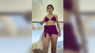 Mia Khalifa Purple Bikini Teasing Onlyfans Video